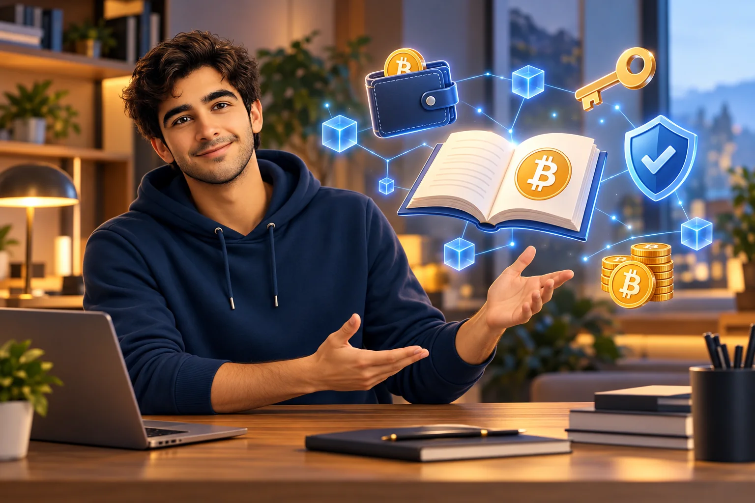 Alex in a learning environment with core Bitcoin concepts